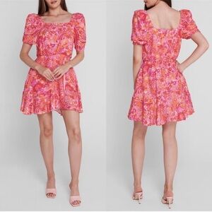 NWT TED BAKER LONDON Bethha Floral Square Neck Dress  Puff Sleeve Sz Ted 4=US 10